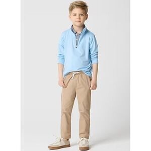 Crewcuts Performance Tech Pant Kids Size 10 Tan Elastic Waist Drawstring Casual